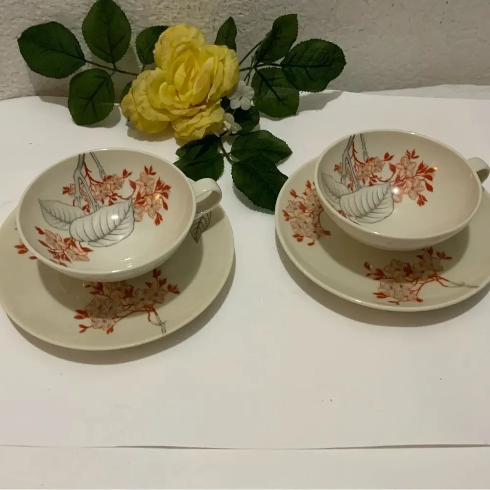2 Castleton China Demitasse Cup & Saucer Mandalay Pattern By Ching Chih Ye…